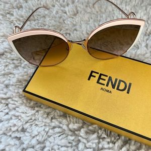 Fendi cat eye sunglasses with box and case. Worn only once.